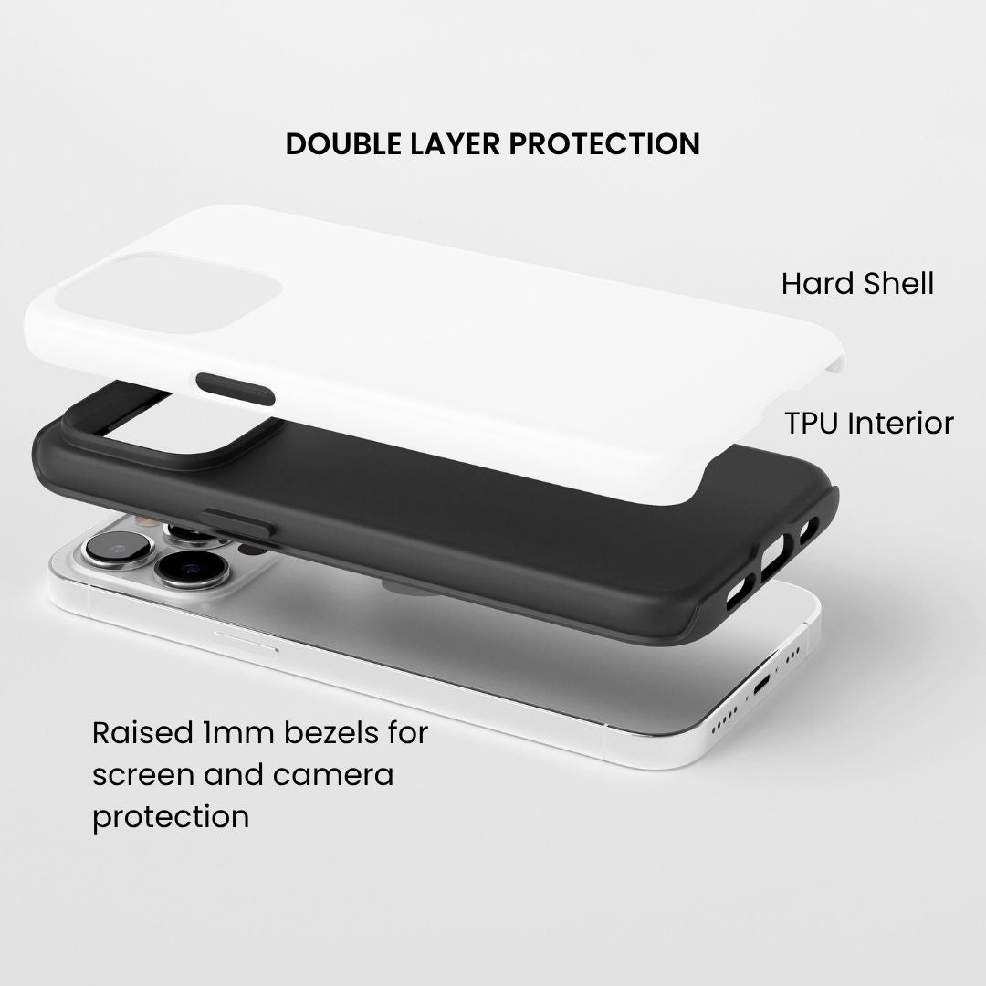 Double-Layer Semi-Handprinted Tough Matte Stars iPhone Case