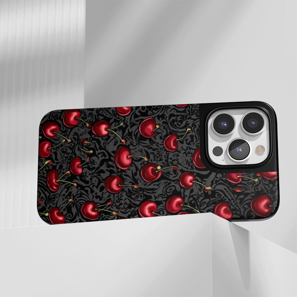 Industry-Level Tough Matte Cherries iPhone Case (MagSafe-Compatible)