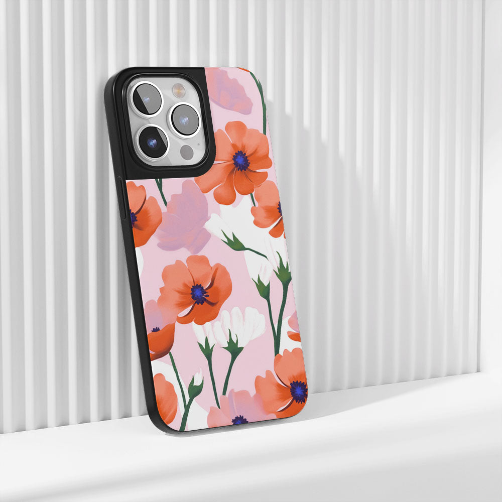 Industry-Level Tough Matte Flowers iPhone Case (MagSafe-Compatible)