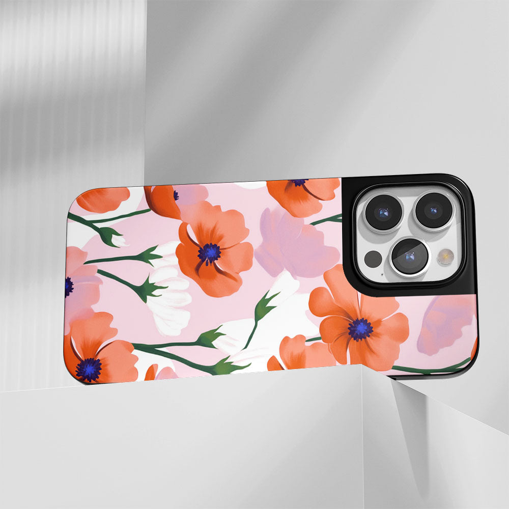 Industry-Level Tough Matte Flowers iPhone Case (MagSafe-Compatible)