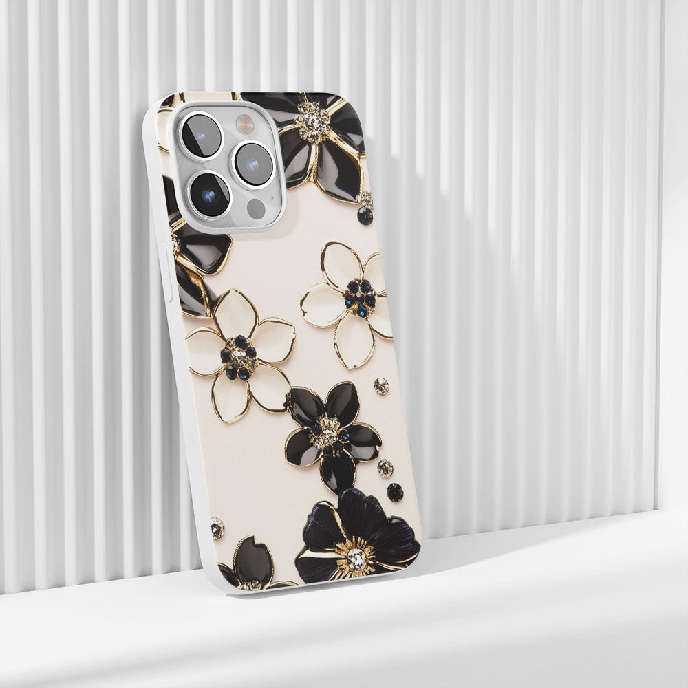 Latest 3rd-Generation Crystal Tough Glossy Flowers iPhone Case