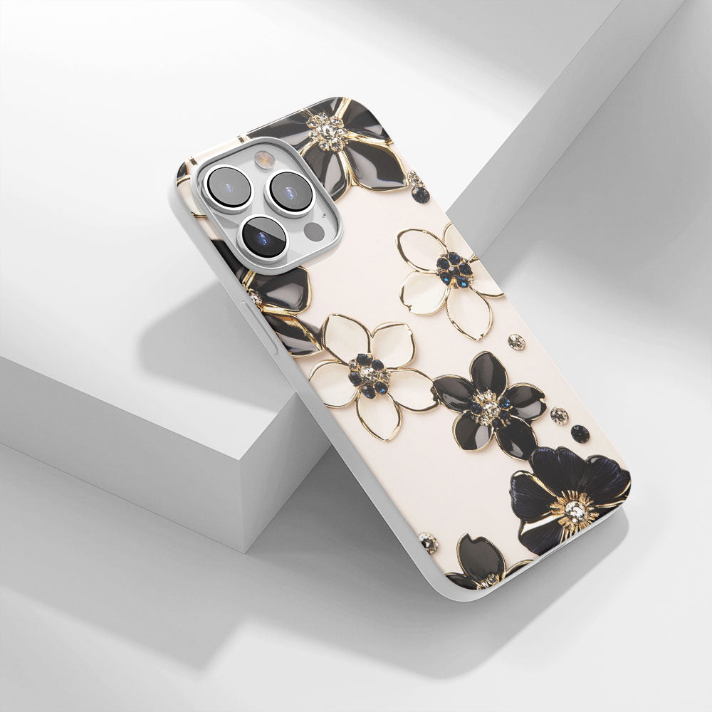 Latest 3rd-Generation Crystal Tough Glossy Flowers iPhone Case