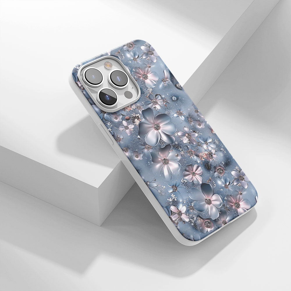 Latest 3rd-Generation Crystal Tough Glossy Flowers iPhone Case