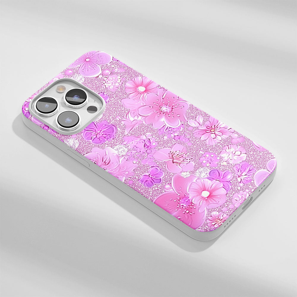 Latest 3rd-Generation Crystal Tough Glossy Flowers iPhone Case
