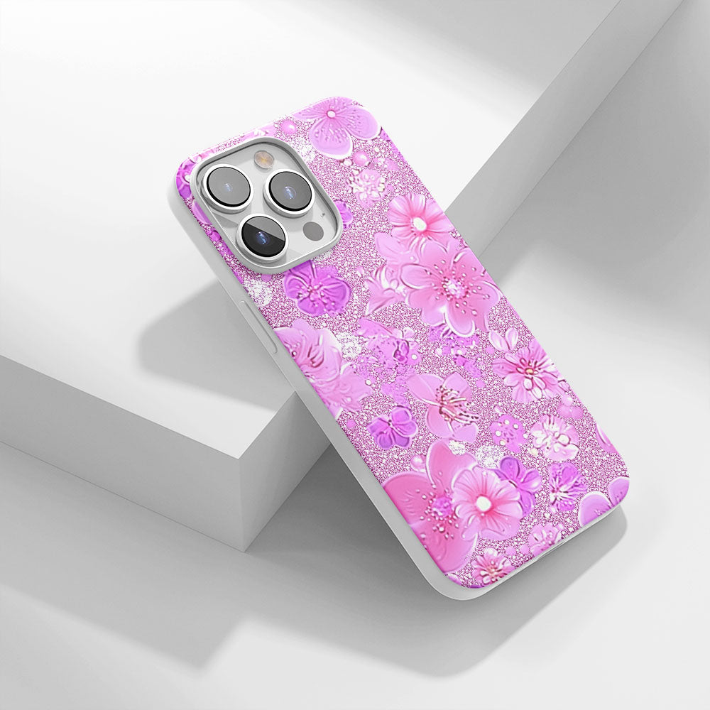Latest 3rd-Generation Crystal Tough Glossy Flowers iPhone Case