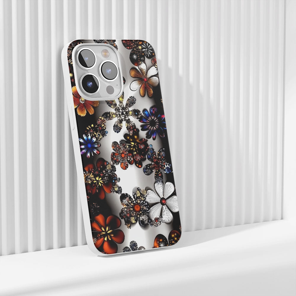 Latest 3rd-Generation Crystal Tough Glossy Flowers iPhone Case (MagSafe-Compatible)
