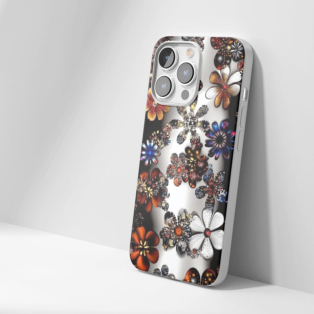 Latest 3rd-Generation Crystal Tough Glossy Flowers iPhone Case (MagSafe-Compatible)