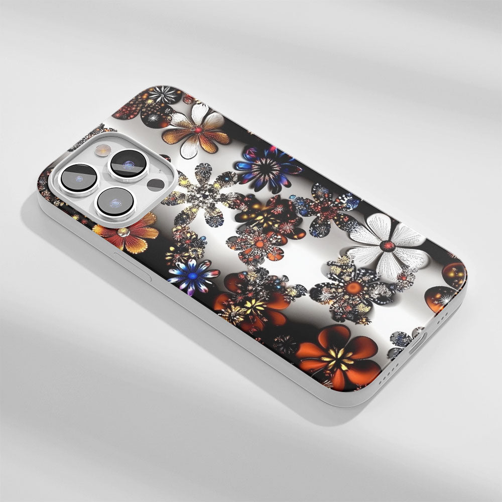 Latest 3rd-Generation Crystal Tough Glossy Flowers iPhone Case (MagSafe-Compatible)