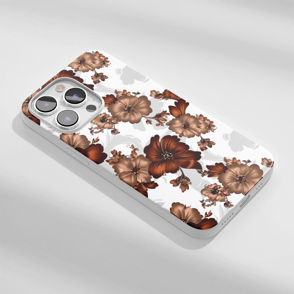 Latest 3rd-Generation Crystal Tough Glossy Flowers iPhone Case