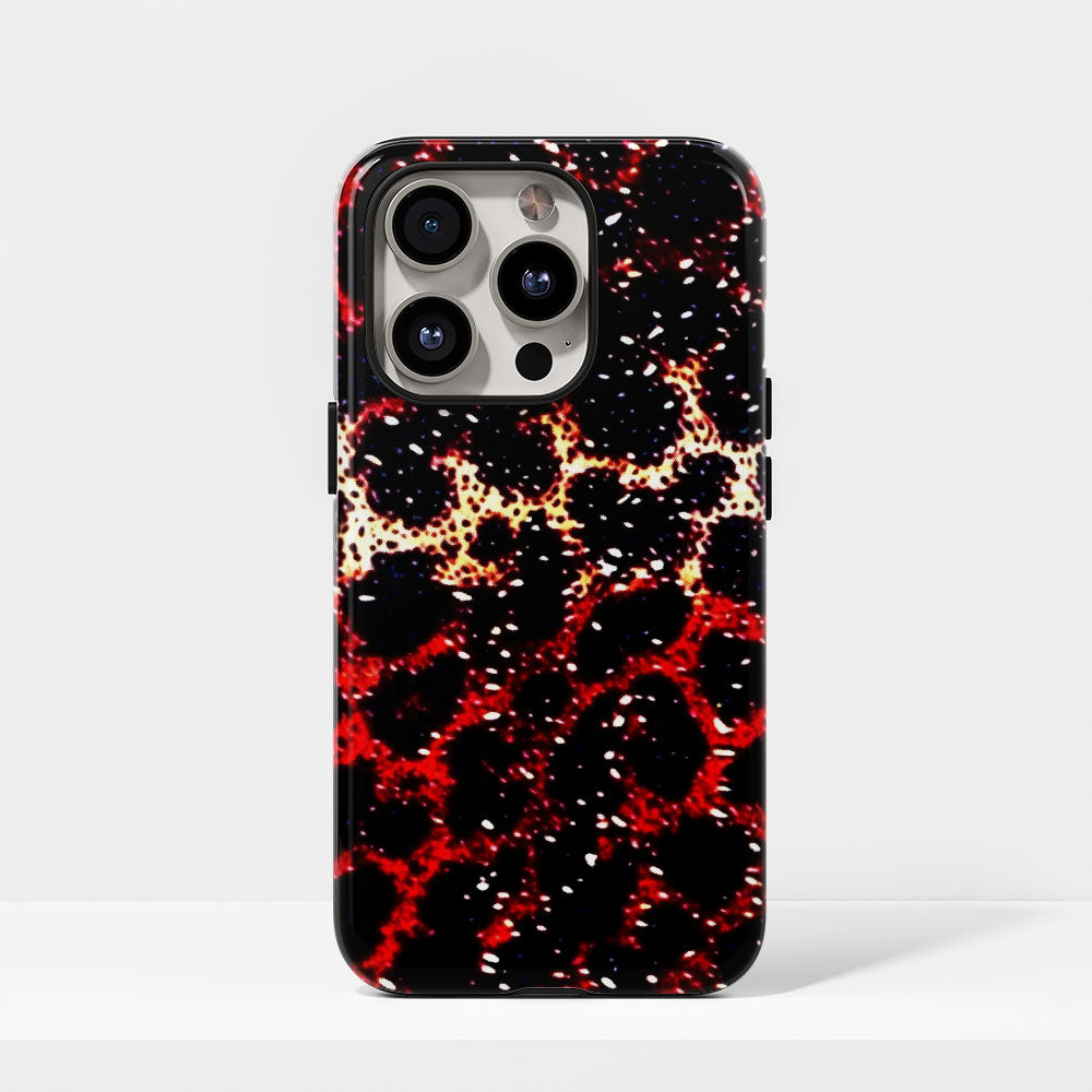 Double-Layer Semi-Handprinted Tough Matte Leopard Print iPhone Case