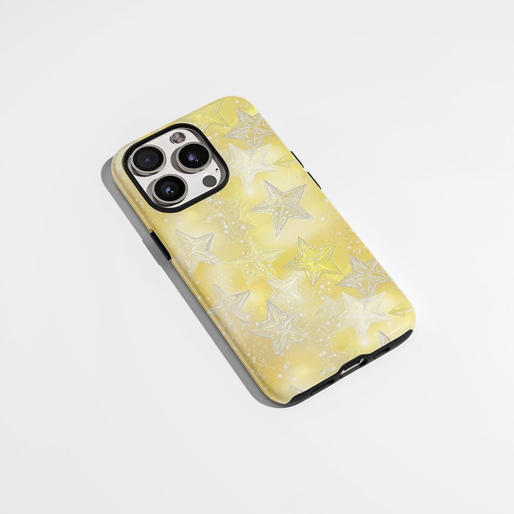 Double-Layer Semi-Handprinted Tough Matte Stars iPhone Case