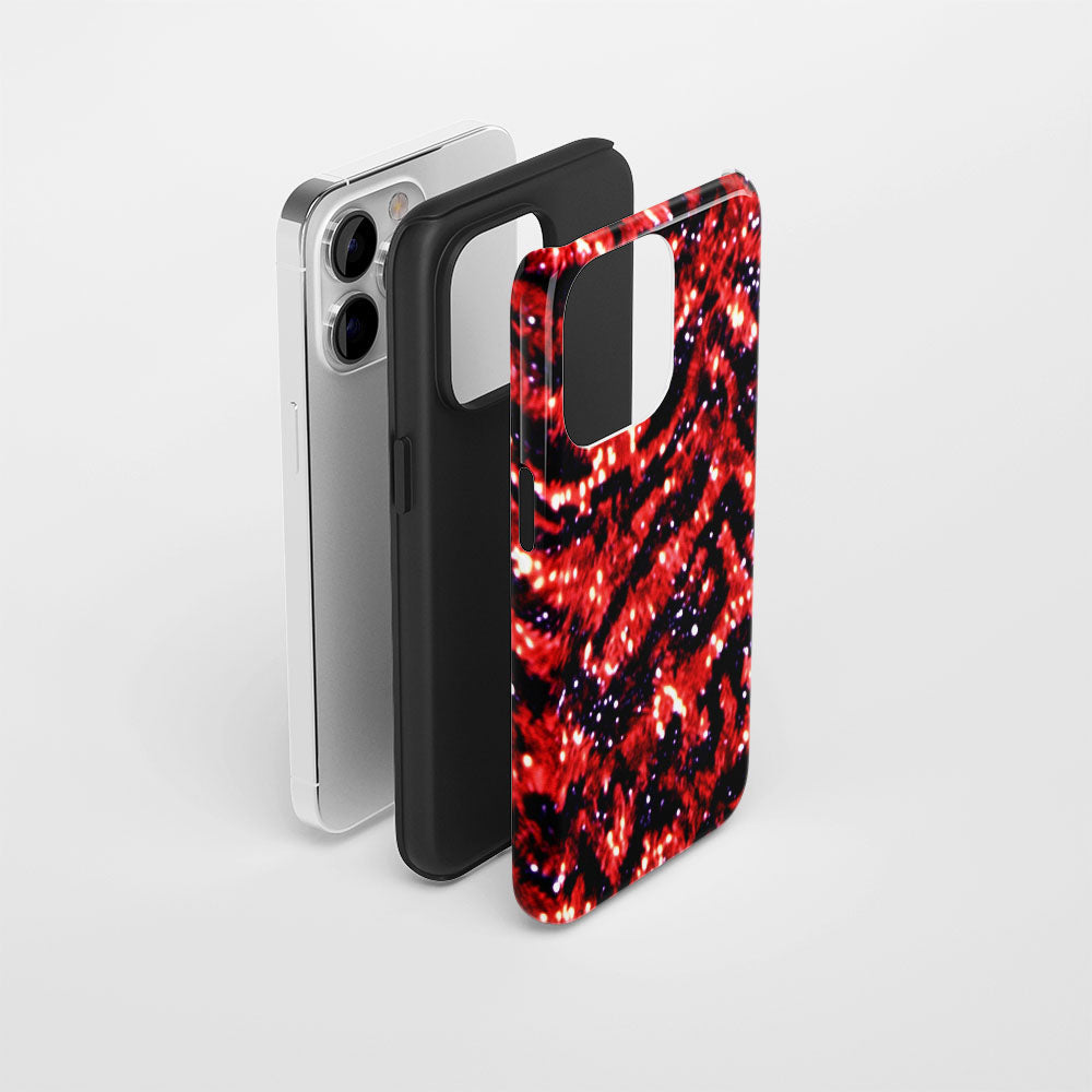 Double-Layer Semi-Handprinted Tough Matte Tiger Stripes iPhone Case