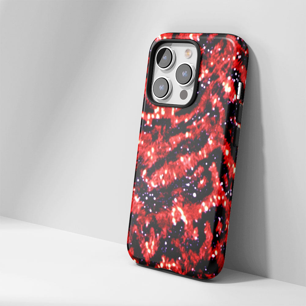 Double-Layer Semi-Handprinted Tough Matte Tiger Stripes iPhone Case