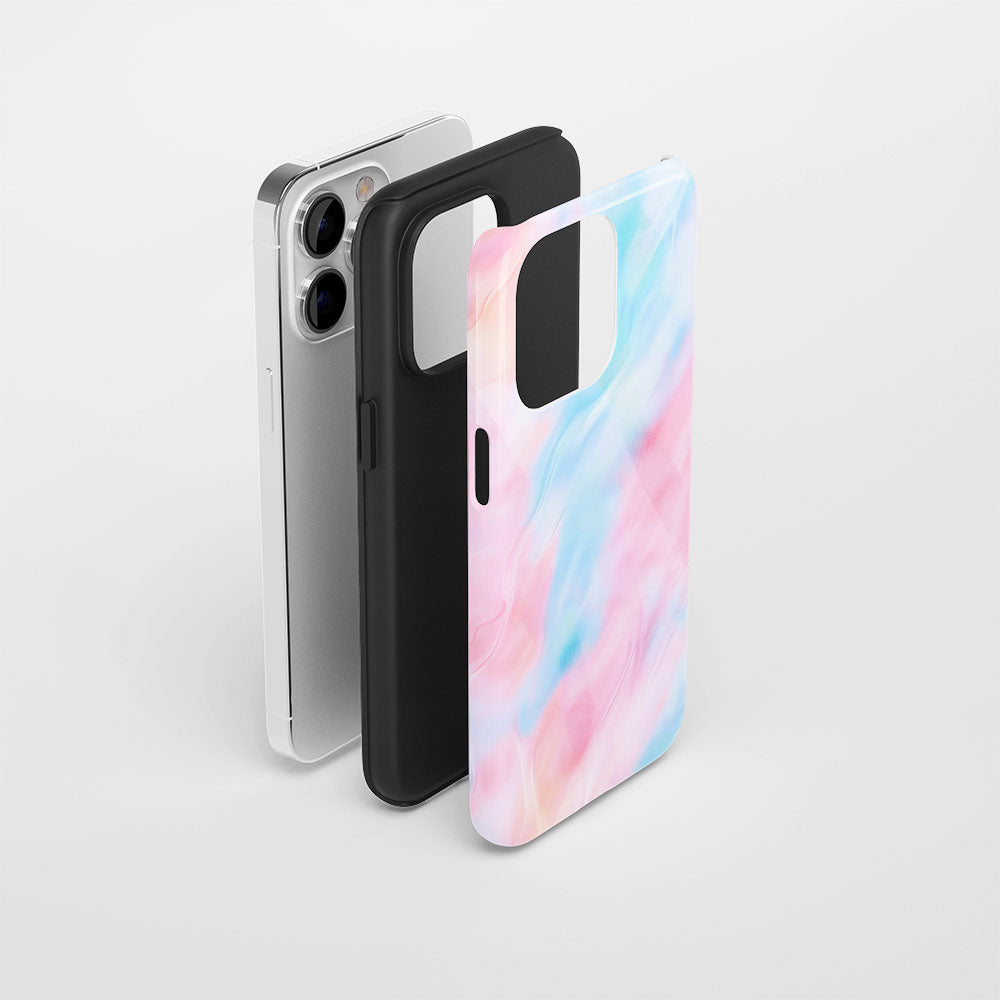 Double-Layer Semi-Handprinted Tough Matte Checks iPhone Case