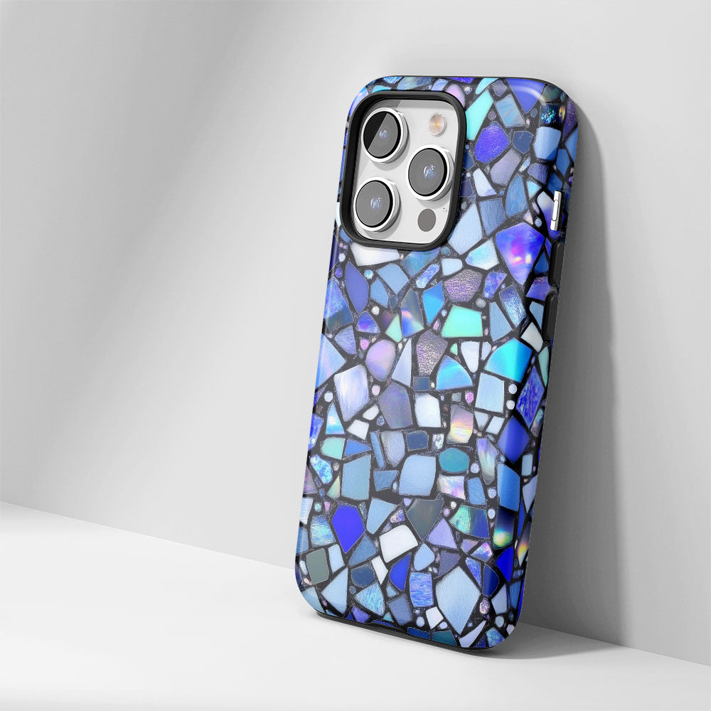 Double-Layer Semi-Handprinted Tough Matte Checks iPhone Case