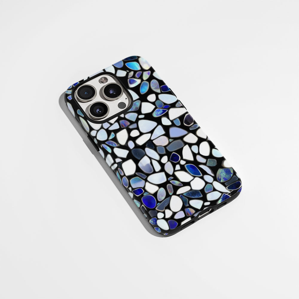 Double-Layer Semi-Handprinted Tough Matte Dots iPhone Case