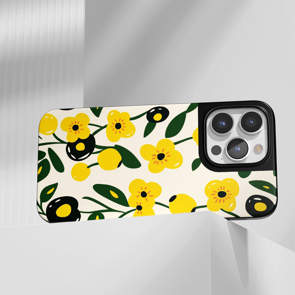 Industry-Level Tough Matte Flowers iPhone Case