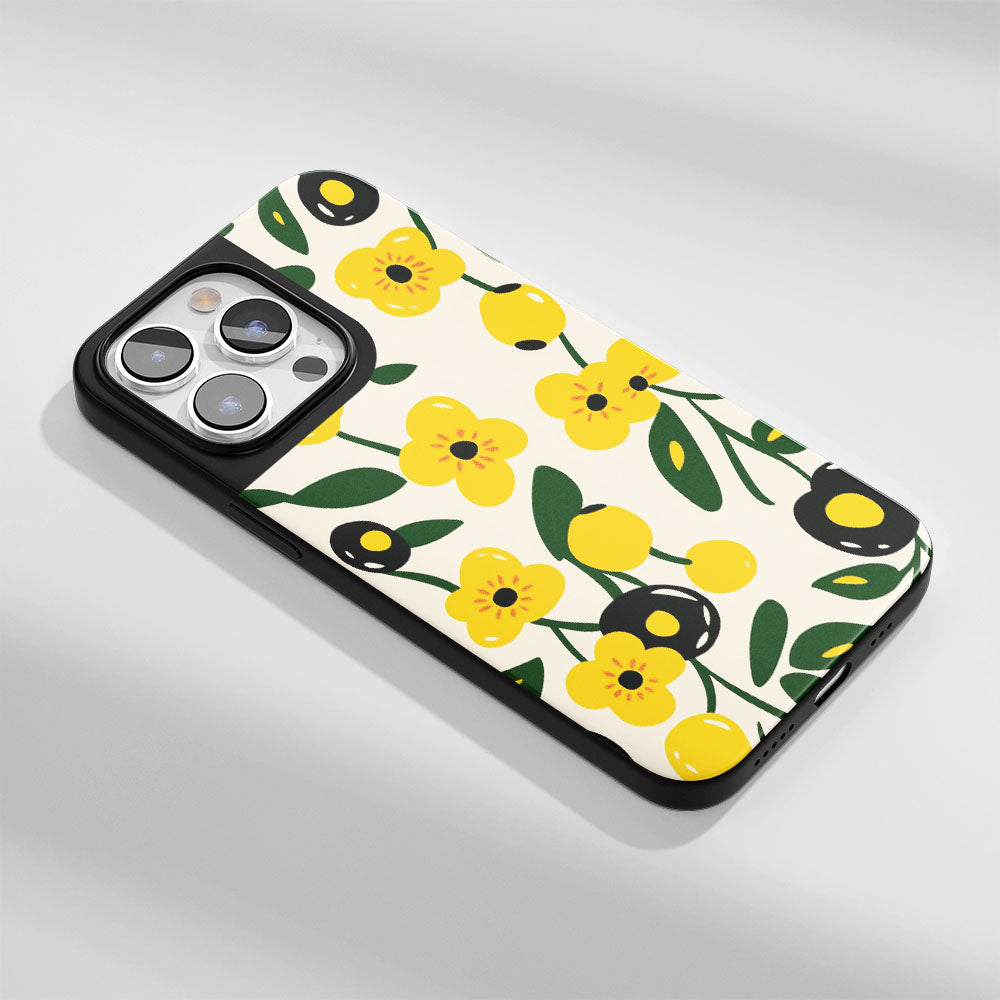 Industry-Level Tough Matte Flowers iPhone Case