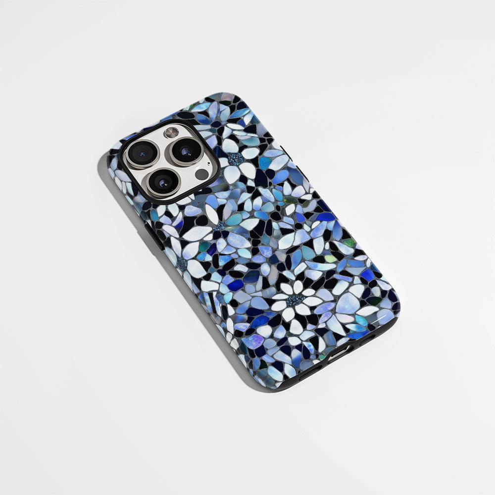 Double-Layer Semi-Handprinted Tough Matte Flowers iPhone Case
