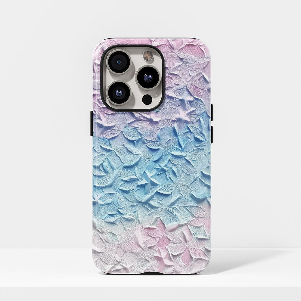 Double-Layer Semi-Handprinted Tough Matte Flowers iPhone Case
