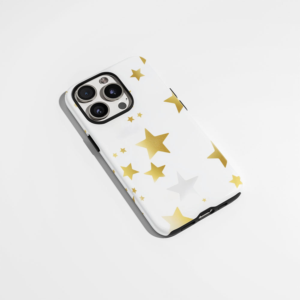 Double-Layer Semi-Handprinted Tough Matte Stars iPhone Case