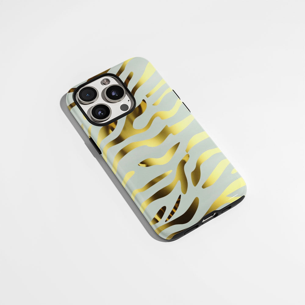 Double-Layer Semi-Handprinted Tough Matte Tiger Stripes iPhone Case