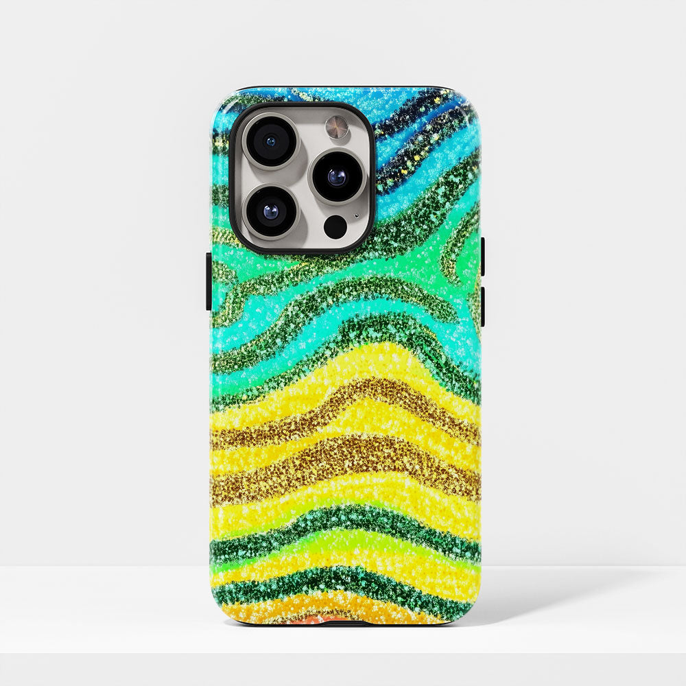 Double-Layer Semi-Handprinted Tough Matte Tiger Stripes iPhone Case