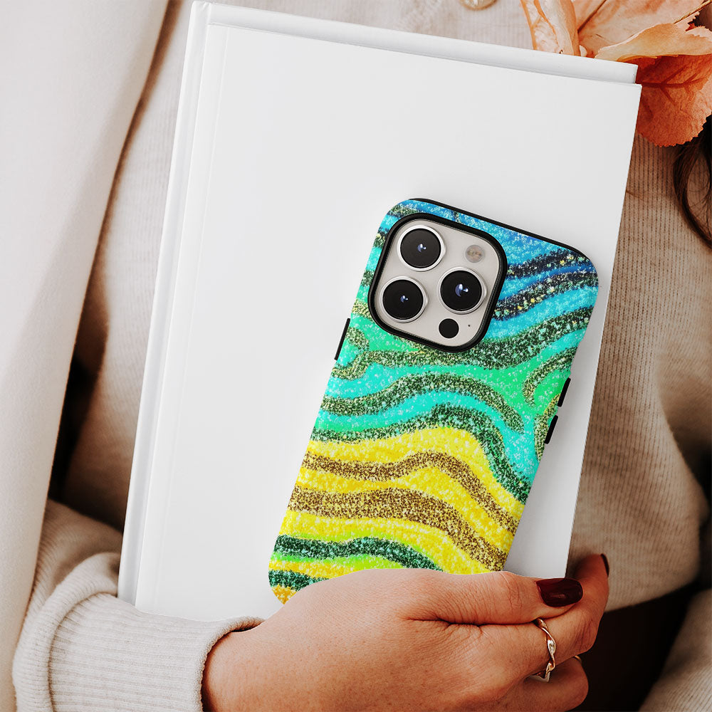 Double-Layer Semi-Handprinted Tough Matte Tiger Stripes iPhone Case