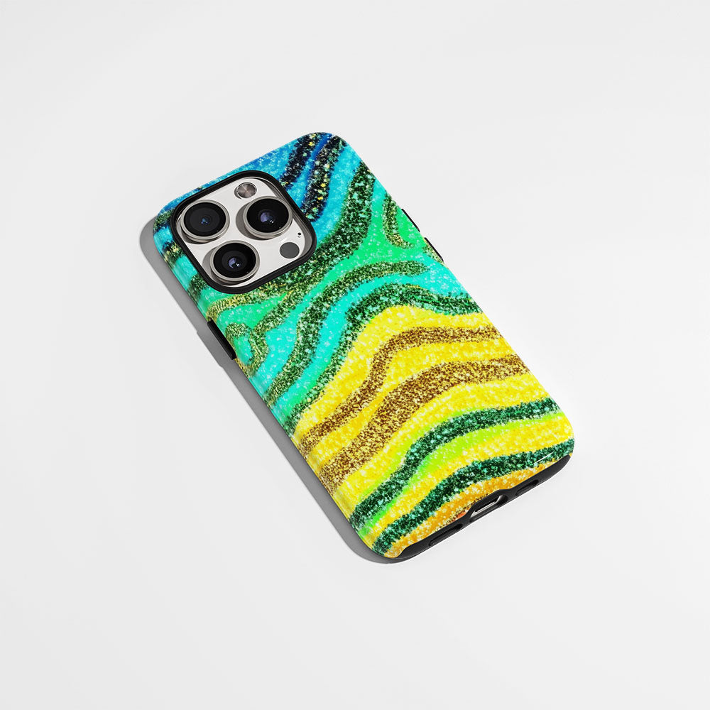 Double-Layer Semi-Handprinted Tough Matte Tiger Stripes iPhone Case