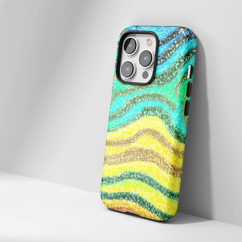 Double-Layer Semi-Handprinted Tough Matte Tiger Stripes iPhone Case