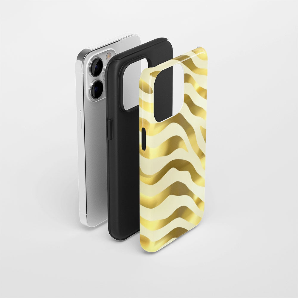Double-Layer Semi-Handprinted Tough Matte Tiger Stripes iPhone Case