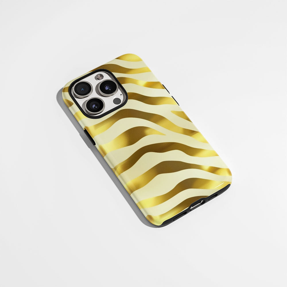 Double-Layer Semi-Handprinted Tough Matte Tiger Stripes iPhone Case