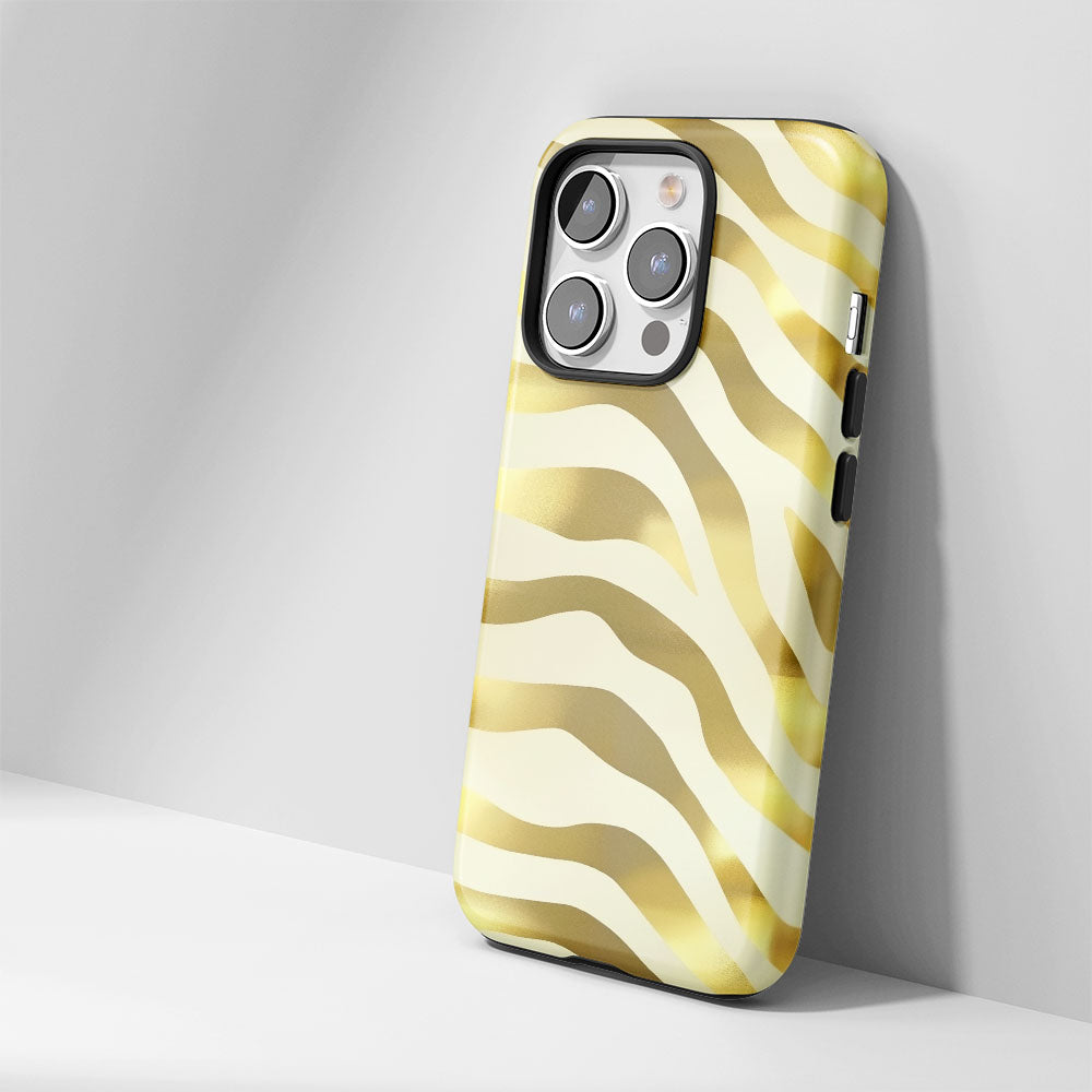 Double-Layer Semi-Handprinted Tough Matte Tiger Stripes iPhone Case