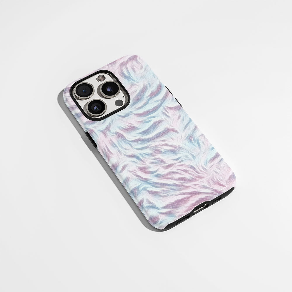 Double-Layer Semi-Handprinted Tough Matte Tiger Stripes iPhone Case