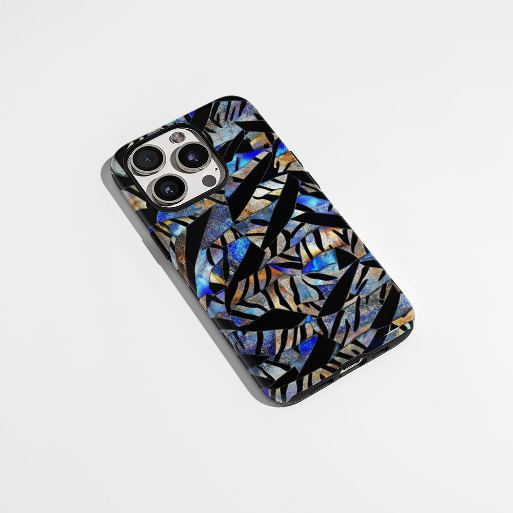 Double-Layer Semi-Handprinted Tough Matte Tiger Stripes iPhone Case