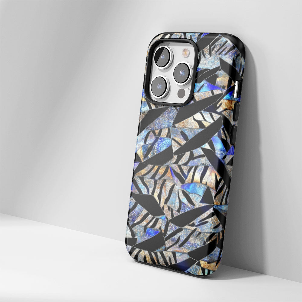 Double-Layer Semi-Handprinted Tough Matte Tiger Stripes iPhone Case