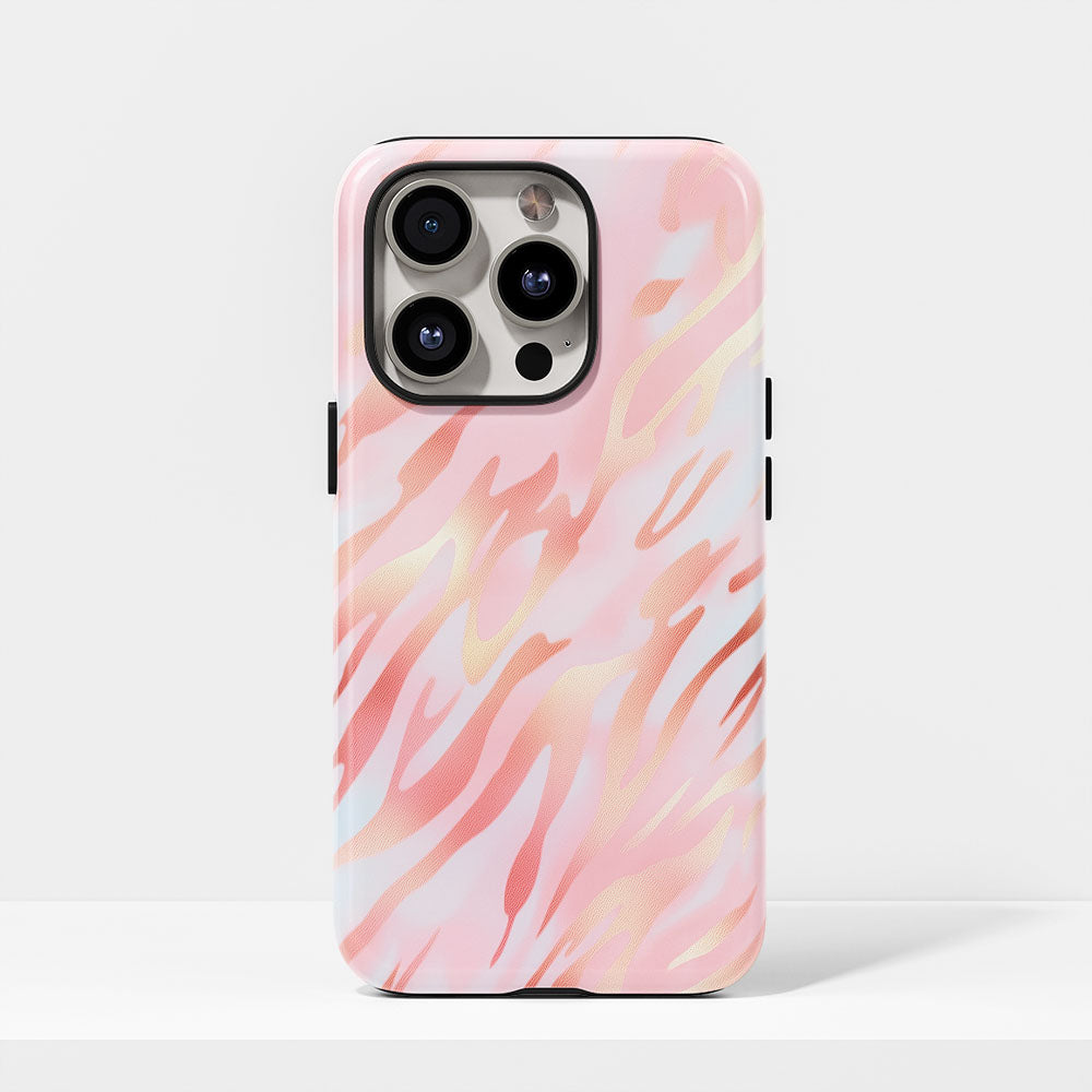 Double-Layer Semi-Handprinted Tough Matte Tiger Stripes iPhone Case