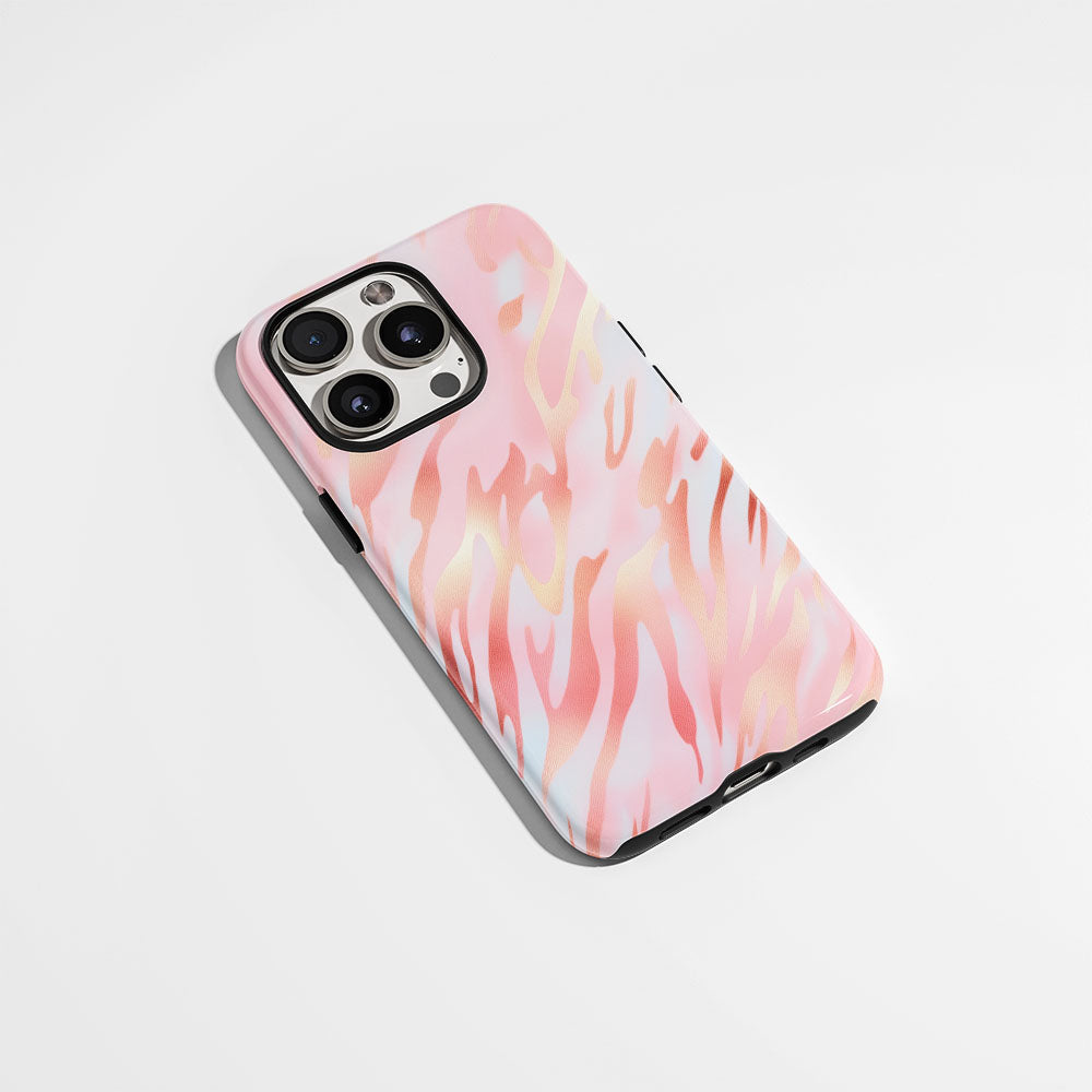 Double-Layer Semi-Handprinted Tough Matte Tiger Stripes iPhone Case