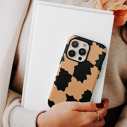 Double-Layer Semi-Handprinted Tough Matte Checks iPhone Case