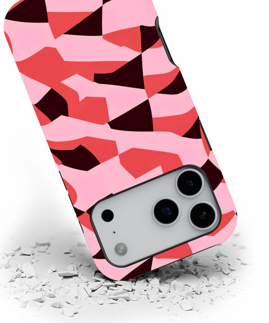 Double-Layer Semi-Handprinted Tough Matte Checks iPhone Case
