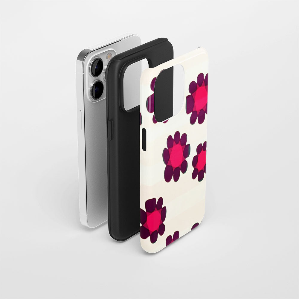 Double-Layer Semi-Handprinted Tough Matte Checks iPhone Case