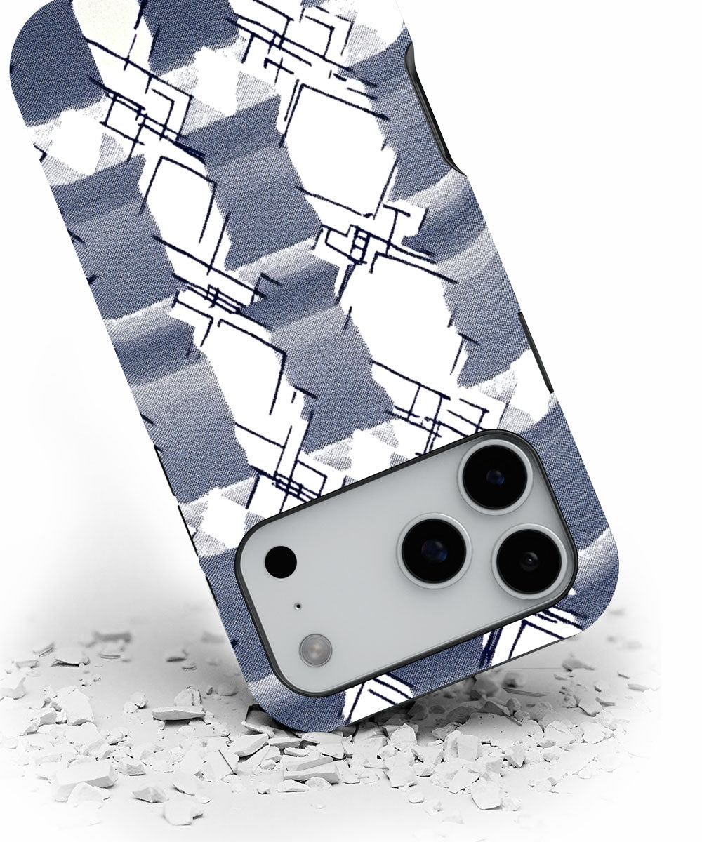 Double-Layer Semi-Handprinted Tough Matte Checks iPhone Case