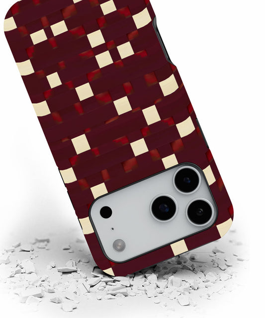 Double-Layer Semi-Handprinted Tough Matte Checks iPhone Case