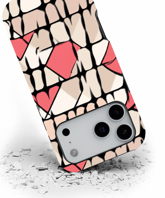 Double-Layer Semi-Handprinted Tough Matte Checks iPhone Case