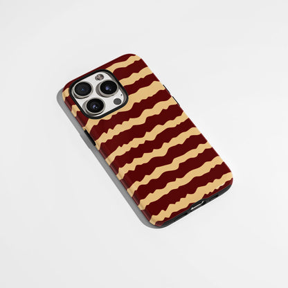 Double-Layer Semi-Handprinted Tough Matte Checks iPhone Case