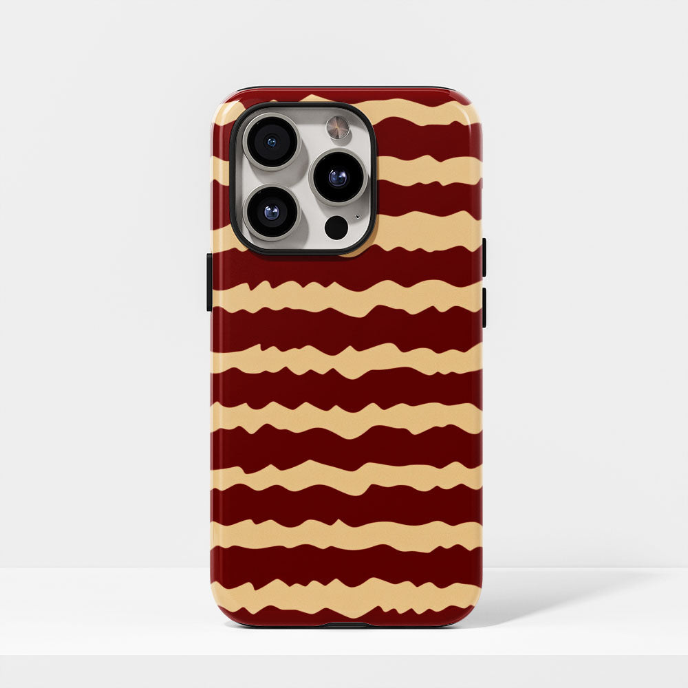 Double-Layer Semi-Handprinted Tough Matte Checks iPhone Case