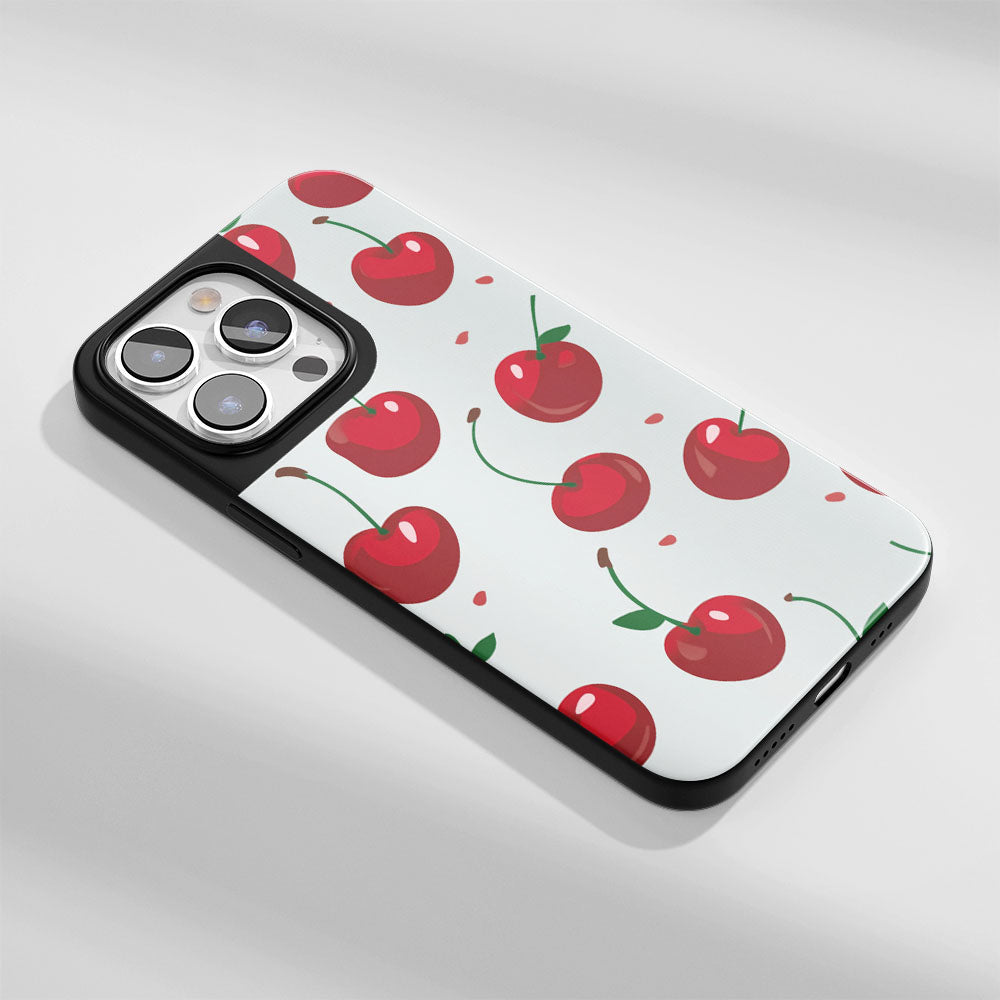 Industry-Level Tough Matte Cherries iPhone Case