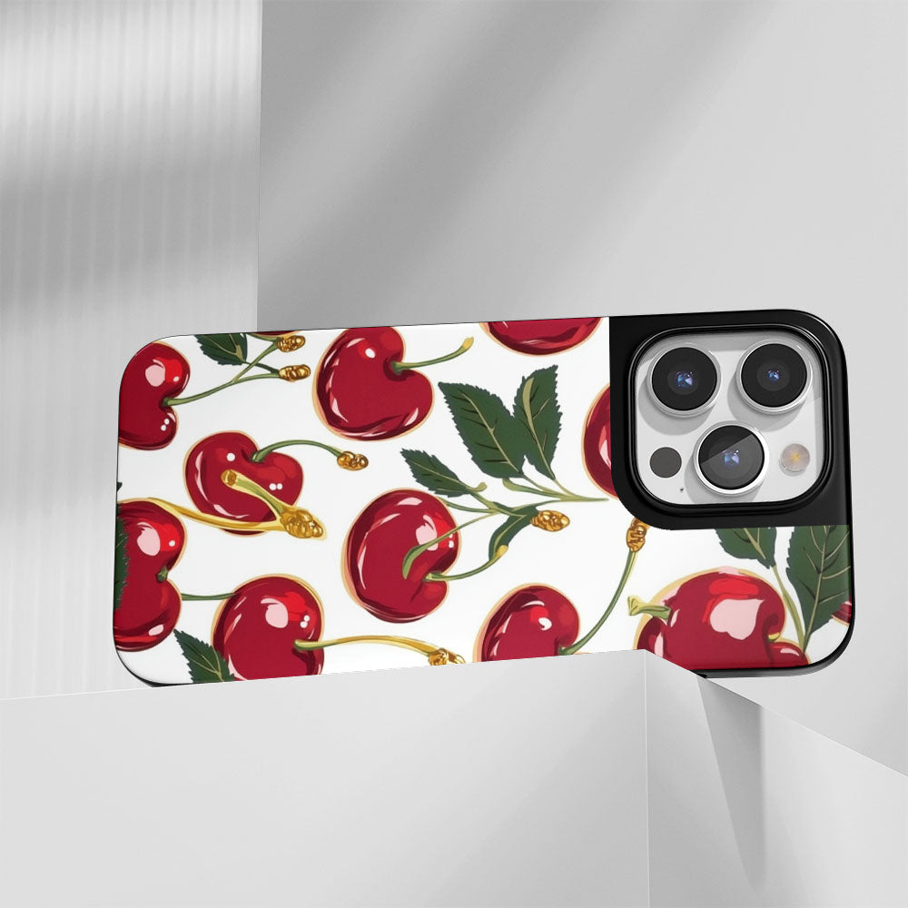 Industry-Level Tough Matte Cherries iPhone Case