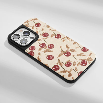 Industry-Level Tough Matte Cherries iPhone Case