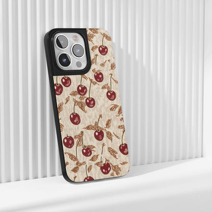 Industry-Level Tough Matte Cherries iPhone Case